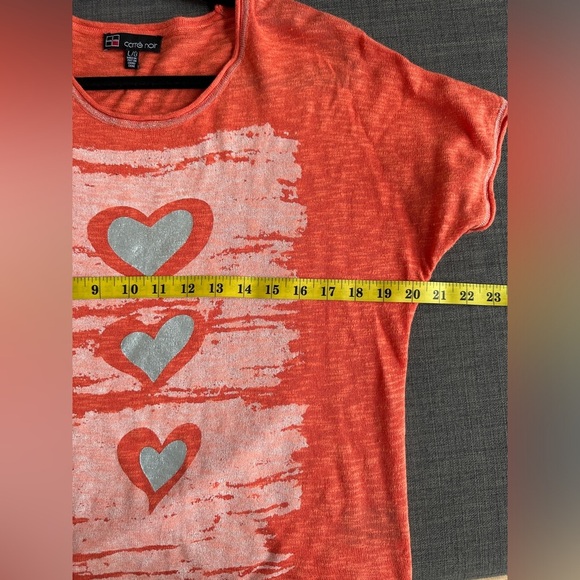 Carre Noir | Short Sleeve Women Tshirt | Queen of Hearts Metallic Heart T-Shirt - Picture 7 of 9